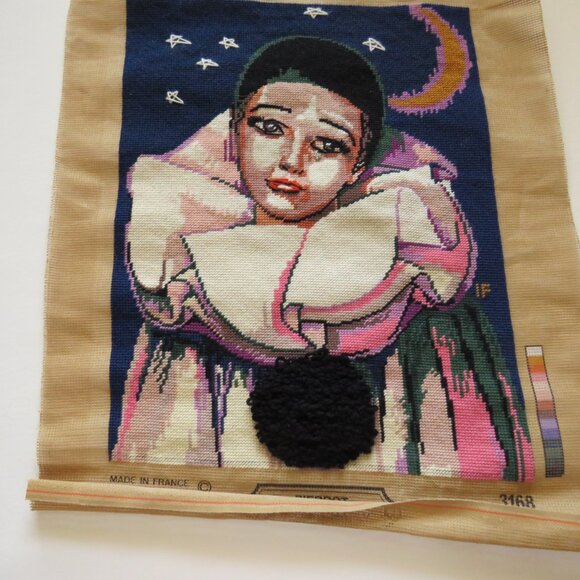 Pierrot Creations Margot de Paris Vintage French Needlepoint Completed Tapestry - Picture 4 of 12